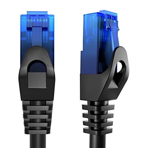 KabelDirekt - 20m - Cable de Red, Cable Ethernet y LAN - (transmite hasta 1 Gigabit por Segundo y es Adecuado para switches, routers, módems con Entrada RJ45, Negro-Azul)