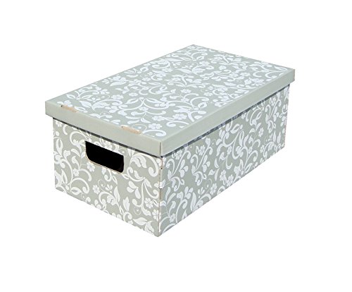 Kanguru LAVATELLI, Conjunto de 3 Cajas en Carton, Gris/Blanco, 29x51x21 cm, Flores, 29x51x20 cm Kanguru LAVATELLI, Conjunto de 3 Cajas en Carton, Gris/Blanco, 29x51x21 cm, Flores, 29x51x20 cm