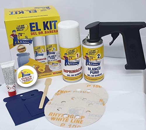 Kit de reparación y esmaltado de bañeras y platos de ducha, pintura para azulejos y sanitarios, esmalte para baño