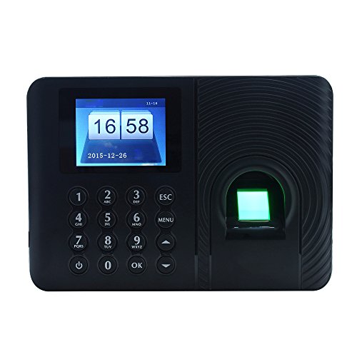KKmoon Biométrico de Asistencia Máquina,Registrador de Cheques del Empleado, Pantalla de 2.4 Pulgadas TFT LCD,Negro KKmoon Biométrico de Asistencia Máquina,Registrador de Cheques del Empleado, Pantalla de 2.4 Pulgadas TFT LCD,Negro
