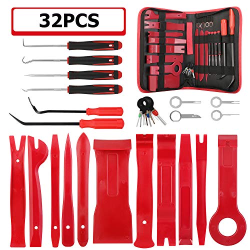 Kohree Herramientas Kit Desmontar Coche, 32 PCS Desmontaje/Eliminación Kit Herramienta de Desmontaje con Pinzas de Clip de Sujeción, para Desmontar el Audio de Coche y Extraer Tapicerías de Vehículos Kohree Herramientas Kit Desmontar Coche, 32 PCS Desmontaje/Eliminación Kit Herramienta de Desmontaje con Pinzas de Clip de Sujeción, para Desmontar el Audio de Coche y Extraer Tapicerías de Vehículos