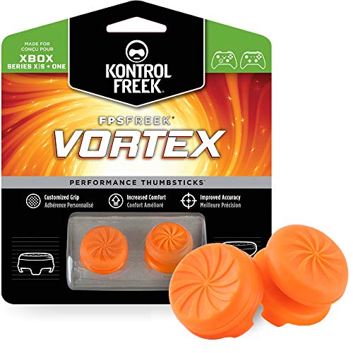KontrolFreek FPS Freek Vortex para mando de XBOX One | Performance Thumbsticks | 1 de Gran Altura Convexa, 1 Media-Altura Cóncava | Naranja