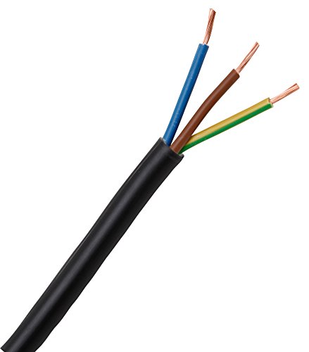 Kopp 152325008 - Cable eléctrico (H03 VV-F, 3 x 0,75 mm², 25 m), Color Negro