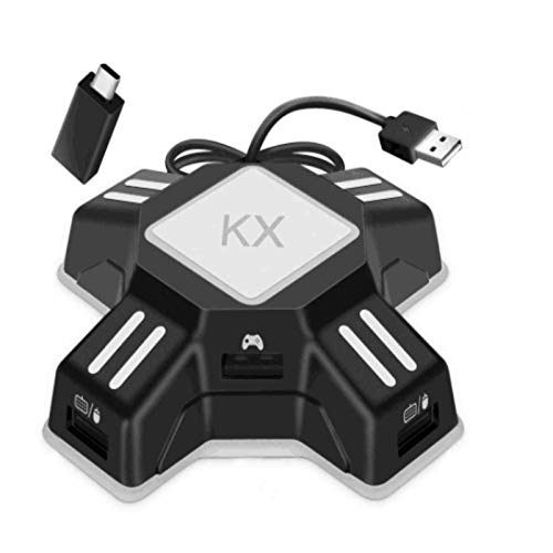 KX Mouse Keyboard Converter, Game Controller Adapter para USB 2.0 Mouse Adaptador de teclado ratón Compatible con PS4 / Xbox One / Nintendo Switch / PS3 / Xbox360 / Xbox360 Slim