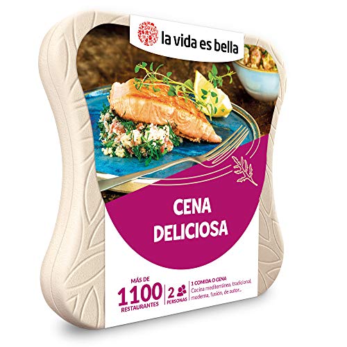 LA VIDA ES BELLA - Caja Regalo Amor para Parejas - Cena Deliciosa - Ideas Regalos Originales - 1 Comida o Cena para 2 Personas