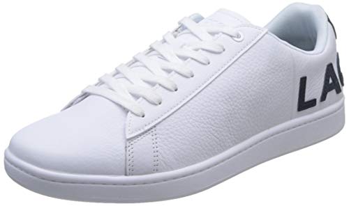 Lacoste Carnaby EVO 120 7 US SMA, Zapatillas Hombre, Blanco (Wht/Nvy), 42 EU Lacoste Carnaby EVO 120 7 US SMA, Zapatillas Hombre, Blanco (Wht/Nvy), 42 EU