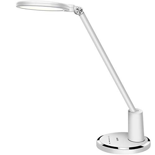 Lámpara Escritorio LED,JUKSTG 5 Modos 10 Niveles de Brillo Lámpara de Oficina,Regulable Control Tácti Protege a Ojos lámpara de mesa para Lectura Estudio(Blanco) Lámpara Escritorio LED,JUKSTG 5 Modos 10 Niveles de Brillo Lámpara de Oficina,Regulable Control Tácti Protege a Ojos lámpara de mesa para Lectura Estudio(Blanco)