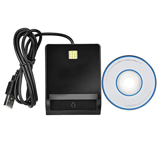 Lector de tarjeta inteligente USB, operaciones de tarjeta con chip táctil Lector de tarjeta de memoria CAC multifuncional, para ID CAC DNIE ATM IC Conector de tarjeta bancaria SIM para Windows