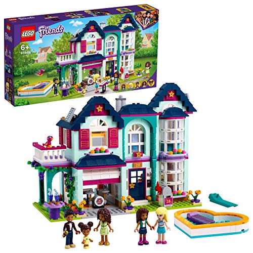 LEGO 41449 Friends Casa Familiar de Andrea Casa de Muñecas con Piscina y Estudio de Música, Set de Construcción LEGO 41449 Friends Casa Familiar de Andrea Casa de Muñecas con Piscina y Estudio de Música, Set de Construcción