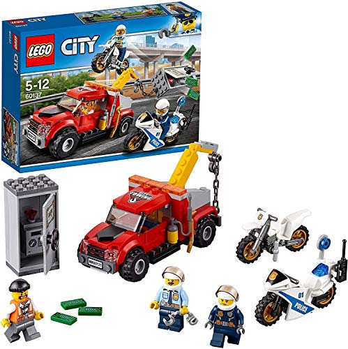 LEGO City Police - Camión Grúa en Problemas, Set de Construcción con Camión y Motos de Juguete, Incluye Minifiguras de 2 Policías y un Ladrón (60137) LEGO City Police - Camión Grúa en Problemas, Set de Construcción con Camión y Motos de Juguete, Incluye Minifiguras de 2 Policías y un Ladrón (60137)