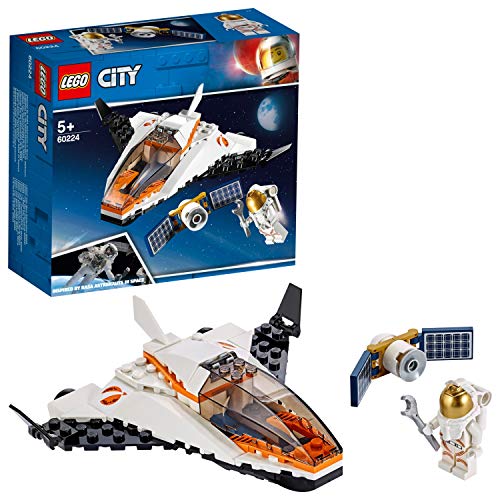 LEGO City Space Port - Misión: Reparar el Satélite, set de Construcción Inspirado en la NASA con Mini Lanzadera Espacial de Juguete, Serie Expedición a Marte (60224)