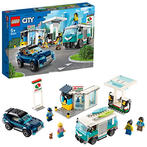 LEGO City Turbo Wheels - Gasolinera, Set de Construcción de Juguete a Partir de 5 Años, con Varios Vehículos de Juguete y Minifiguras (60257) , color/modelo surtido