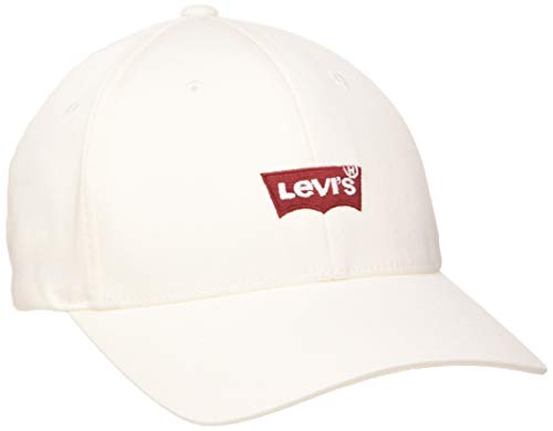 LEVIS FOOTWEAR AND ACCESSORIES Mid Batwing Flexfit Gorra, Blanco (R White 51), Talla única (Talla del fabricante: UN) para Hombre