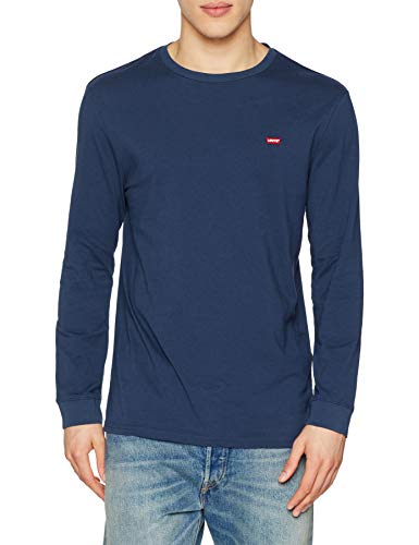 Levi's Original Hm tee Camiseta, LS Cotton + Patch Dress Blues, M para Hombre