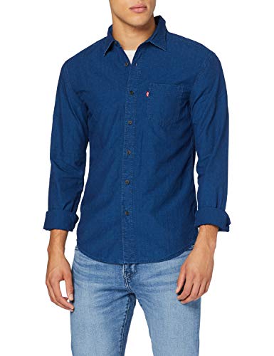 Levi's Sunset 1 Pkt Slim Camisa, Blue (Alfonso Indigo 0006), Small para Hombre Levi's Sunset 1 Pkt Slim Camisa, Blue (Alfonso Indigo 0006), Small para Hombre