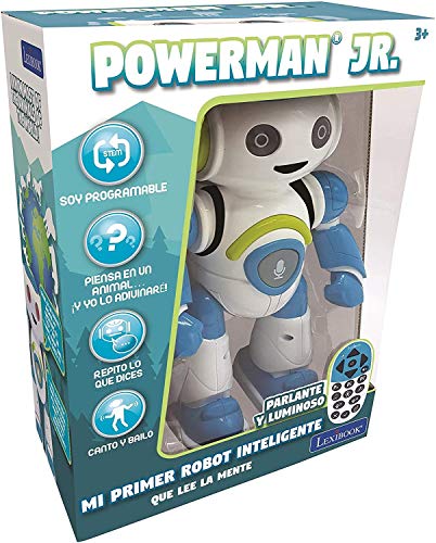 LEXIBOOK Robot Inteligente Powerman Junior Educativo e Interactivo, Lee la Mente, Baila, Toca Musica, Repite Las Frases, Mando a Distancia, Juguete a Partir de 3 años, Azul/Blanco (ROB20ES), Color LEXIBOOK Robot Inteligente Powerman Junior Educativo e Interactivo, Lee la Mente, Baila, Toca Musica, Repite Las Frases, Mando a Distancia, Juguete a Partir de 3 años, Azul/Blanco (ROB20ES), Color