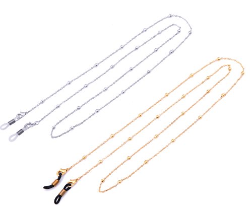 LIKGREAT - Cadena para gafas de sol, 2 unidades, para mujer, con cuentas, para lectura, LIKGREAT - Cadena para gafas de sol, 2 unidades, para mujer, con cuentas, para lectura,