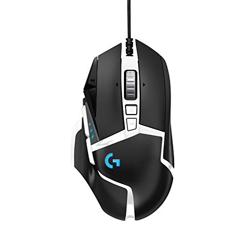 Logitech G502 SE Hero, Ratón High Performance RGB Gaming Con 11 Botones Programables Y Ajuste Personalizado De Peso Y Equilibrio, LED Óptico, Cable, Tamaño Único, Blanco/Negro