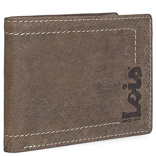 Lois - Cartera Hombre Piel pequeña con protección RFID y Billetera de Cuero Genuino, Tarjetas documentación Billetes dni carnet. Caja para Estilo rústico. 201507, Color Marron Lois - Cartera Hombre Piel pequeña con protección RFID y Billetera de Cuero Genuino, Tarjetas documentación Billetes dni carnet. Caja para Estilo rústico. 201507, Color Marron