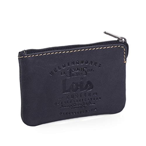 Lois - Monedero de Cuero. Llavero de Piel Genuina. Monedas Llaves Billetes Tarjetas dni. Caja para Original. pequeño cómodo. Marca y Calidad. clásico. 11002, Color Negro Lois - Monedero de Cuero. Llavero de Piel Genuina. Monedas Llaves Billetes Tarjetas dni. Caja para Original. pequeño cómodo. Marca y Calidad. clásico. 11002, Color Negro
