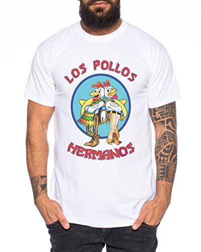 Los Pollos Camiseta de Hombre Hermanos Bad Heisenberg Breaking, Farbe2:Blanco;Größe2:L