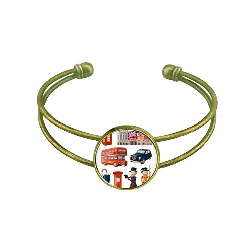 Los soldados del rey rojo cabina telefÃ³nica Britain UK London Pulsera Brazalete Retro Joyas De PuÃ±o Abierto