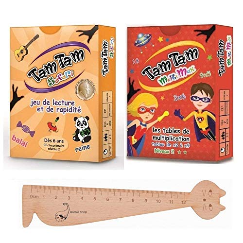 Lote de 2 juegos Tam Tam: Safari Nivel 2 + MultiMax Nivel 2 + 1 Regla Marcapáginas de madera Blumie. Lote de 2 juegos Tam Tam: Safari Nivel 2 + MultiMax Nivel 2 + 1 Regla Marcapáginas de madera Blumie.