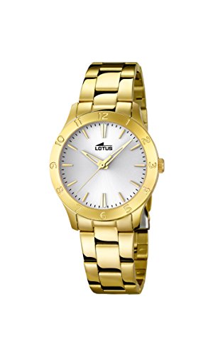 Lotus 18140/1 Trendy- Reloj de cuarzo para mujer con correa de acero, color dorado