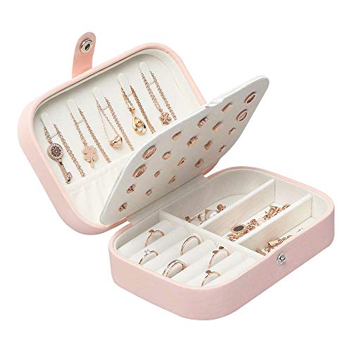 Lrikas Joyero Pequeño Joyero Viaje Joyeros Mujer Pequeña Joyero Jewelry Organizer para Anillos, Aretes, Pendientes, Pulseras y Collares (Rosado) Lrikas Joyero Pequeño Joyero Viaje Joyeros Mujer Pequeña Joyero Jewelry Organizer para Anillos, Aretes, Pendientes, Pulseras y Collares (Rosado)