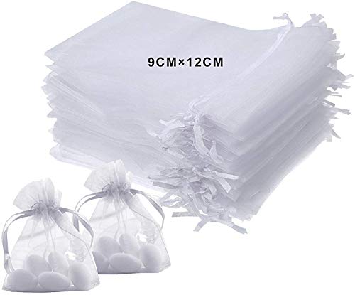 LURICO 9x12cm Bolsitas de Tela para Regalos, 100 Piezas Blanco Bolsas de Organza de Regalo para Boda Favores y Joyas LURICO 9x12cm Bolsitas de Tela para Regalos, 100 Piezas Blanco Bolsas de Organza de Regalo para Boda Favores y Joyas