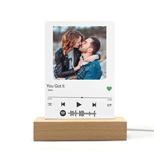 Luz de noche de arte de vidrio de Spotify personalizada Luz de placa de foto de código de Spotify personalizada Placa de canción de vidrio de bricolaje Acrílico Signo de música Luz de regalo para