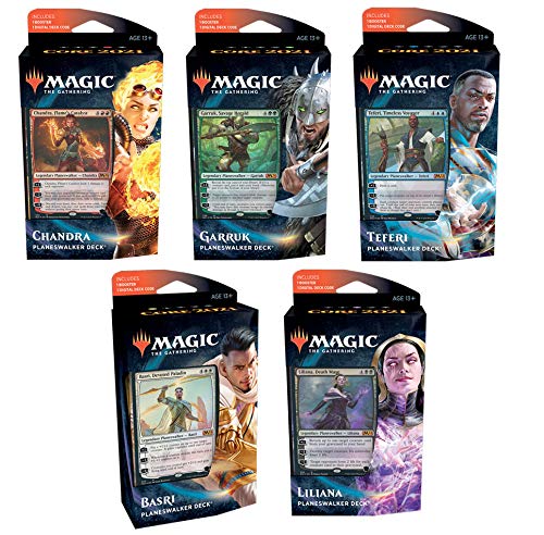 Magic The Gathering MTG-M21-PD-EN Magic: The Gathering-2021 - Juego de 5 mazos para Planeswalker