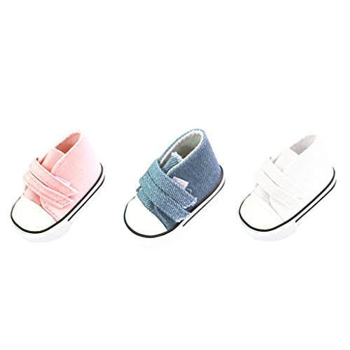 MagiDeal Set de Zapatos de Lona de Deporte de Correa Pegajosa de Planos para 18 Pulgadas Americana Girl Muñeca - 3 Piezas MagiDeal Set de Zapatos de Lona de Deporte de Correa Pegajosa de Planos para 18 Pulgadas Americana Girl Muñeca - 3 Piezas