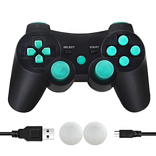 Mando PS3 inalámbrico Bluetooth Gamepad doble vibración Six-Axis mando a distancia Joystick para Playstation 3 con cable de carga Mando PS3 inalámbrico Bluetooth Gamepad doble vibración Six-Axis mando a distancia Joystick para Playstation 3 con cable de carga