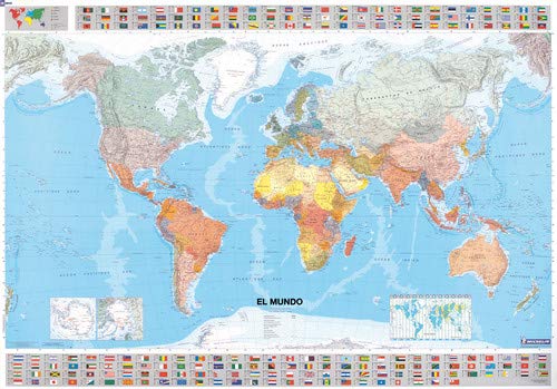 Mapa plastificado El Mundo (Mapas en tubo y plastificados Michelin)