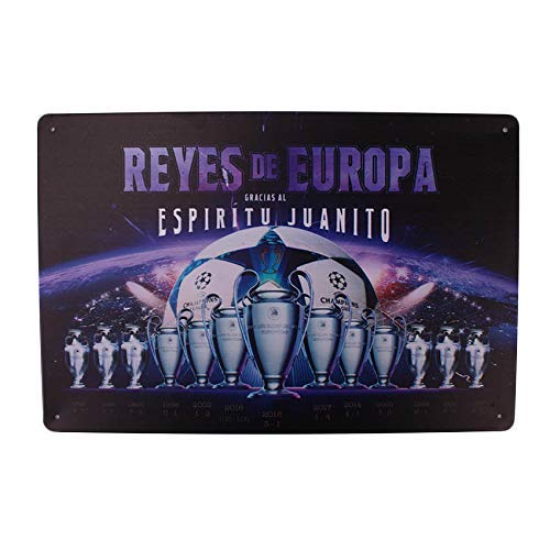 MARQUISE & LOREAN Placas Decorativas Pared Real Madrid Chapas Metálicas del Campeón Europa Si Eres Fiel Seguidor Mira Aquí