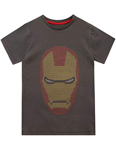 Marvel Camiseta de Manga Corta para niños Iron Man Gris 5-6 Años