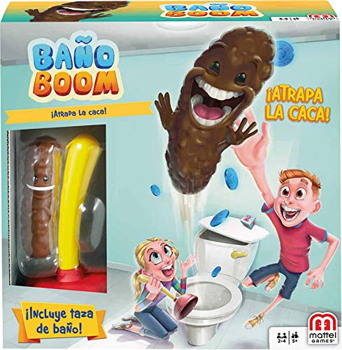 Mattel Games - Baño Boom, Atrapa la Caca, Juego de mesa infantil (FWW30), versiones surtidas Mattel Games - Baño Boom, Atrapa la Caca, Juego de mesa infantil (FWW30), versiones surtidas