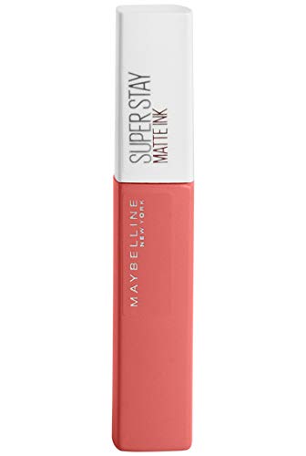 Maybelline New York, SuperStay Matte Ink, Pintalabios Mate de Larga Duración, Tono 130 - Self Starter, Rojo Nude