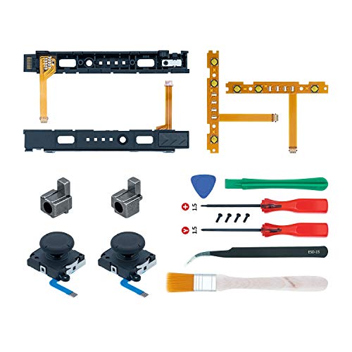 Mcbazel 18 en 1 Kit de Reparación de Repuesto para NS Switch Joy-Con con kit de Destornilladores, Joysticks Analógicos 3D izquierdo-derecho, Bloqueo de hebilla Estuche de accesorios Mcbazel 18 en 1 Kit de Reparación de Repuesto para NS Switch Joy-Con con kit de Destornilladores, Joysticks Analógicos 3D izquierdo-derecho, Bloqueo de hebilla Estuche de accesorios