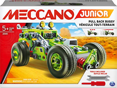 MECCANO Junior, 3 en 1 Deluxe Pull Back Buggy Steam Kit de construcción para niños a Partir de 5 años