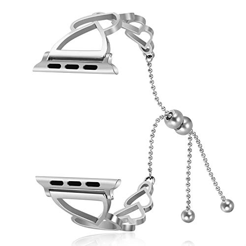 MeganStore Pulsera Compatible para Apple Watch Band 38 mm 40 mm 42 mm 44 mm, out Acero Inoxidable joyería Brazalete Correa de Repuesto para iWatch Series 4, 3, 2, 1 for Apple Watch 38mm/40mm Plateado MeganStore Pulsera Compatible para Apple Watch Band 38 mm 40 mm 42 mm 44 mm, out Acero Inoxidable joyería Brazalete Correa de Repuesto para iWatch Series 4, 3, 2, 1 for Apple Watch 38mm/40mm Plateado