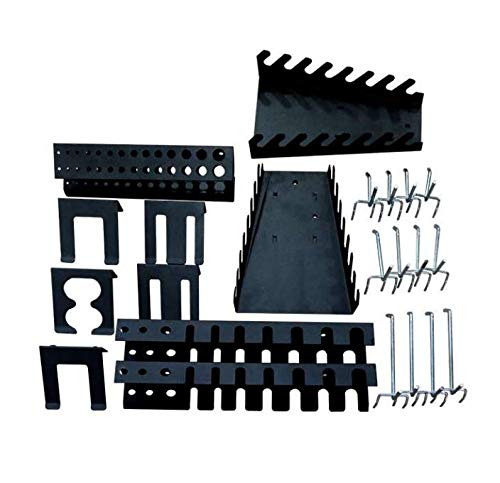 METALLMOBELL. TH-001. KIT ORGANIZADOR DE HERRAMIENTAS PARA PANEL METALICO PERFORADO TOTAL 22PIEZAS, COMPUESTO DE (HOOKS) GANCHOS Y SOPORTES VARIADOS (NEGRO) METALLMOBELL. TH-001. KIT ORGANIZADOR DE HERRAMIENTAS PARA PANEL METALICO PERFORADO TOTAL 22PIEZAS, COMPUESTO DE (HOOKS) GANCHOS Y SOPORTES VARIADOS (NEGRO)