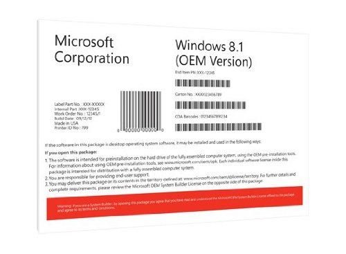 Microsoft Windows 8.1 Pro - Sistemas operativos (Original Equipment Manufacturer (OEM), DEU, DVD)