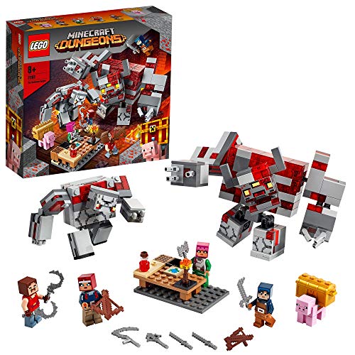 Minecraft Game La Batalla por la Piedra Roja Set de Construcción con Golem y Figuras de Monstruos, Juguete para Niños de 8+ Años de Edad, multicolor (Lego ES 21163)