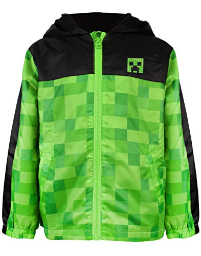 Minecraft Niños Enredadera Lana Forrada Chaqueta Impermeable con Capucha