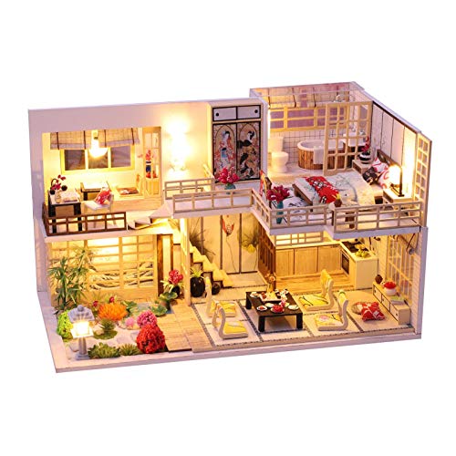 Miniatura con muebles de casa de muñecas, kit DIY Dollhouse de madera, así como el polvo, sala creativa, idea regalo de San Valentín Miniatura con muebles de casa de muñecas, kit DIY Dollhouse de madera, así como el polvo, sala creativa, idea regalo de San Valentín
