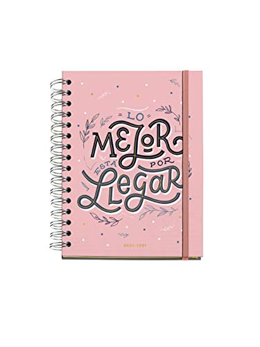 Miquelrius - Agenda Anual 2021 Happy Letters - Español, Semana Vista, Tamaño 155 X 213 Mm (~A5), Papel 90G, Cubierta Rígida Cartón Forrado, Color Rosa, Mejor por Llegar Miquelrius - Agenda Anual 2021 Happy Letters - Español, Semana Vista, Tamaño 155 X 213 Mm (~A5), Papel 90G, Cubierta Rígida Cartón Forrado, Color Rosa, Mejor por Llegar