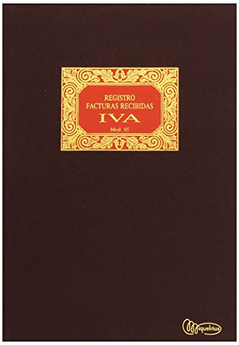 Miquelrius - Libro de Contabilidad, Tamaño Folio Natural, Facturas Recibidas IVA #65, 100 hojas (Foliado), Cubierta en tela y lomo engomado