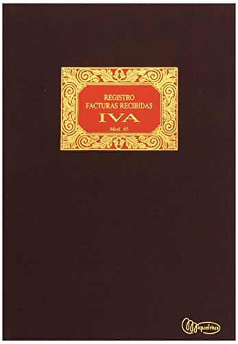 Miquelrius - Libro de Contabilidad, Tamaño Folio Natural, Facturas Recibidas IVA #65, 100 hojas (Foliado), Cubierta en tela y lomo engomado Miquelrius - Libro de Contabilidad, Tamaño Folio Natural, Facturas Recibidas IVA #65, 100 hojas (Foliado), Cubierta en tela y lomo engomado